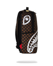 BROWN AND CREAM DRIP CHECK SHARK BACKPACK 910B8552NSZ
