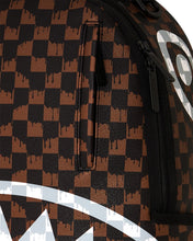 BROWN AND CREAM DRIP CHECK SHARK BACKPACK 910B8552NSZ