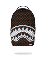 BROWN AND CREAM DRIP CHECK SHARK BACKPACK 910B8552NSZ