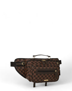 core embossed check cargo crossbody sprayground