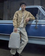 EMBOSSED CREAM CHECK BACKPACK 910B8848NSZ