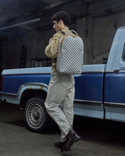 EMBOSSED CREAM CHECK BACKPACK 910B8848NSZ