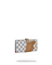 EMBOSSED CREAM CHECK SINGLE FOLD WALLET 910W9402NSZ