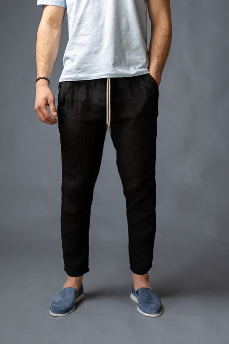 Pantalone 100 lino black
